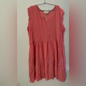 "Nurture by Westbound Coral Textured Sleeveless Dress size 1X